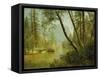 Sunlit Forest-Albert Bierstadt-Framed Stretched Canvas