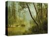 Sunlit Forest-Albert Bierstadt-Stretched Canvas