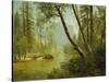 Sunlit Forest-Albert Bierstadt-Stretched Canvas