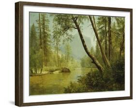 Sunlit Forest-Albert Bierstadt-Framed Giclee Print