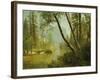 Sunlit Forest-Albert Bierstadt-Framed Giclee Print