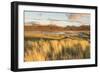 Sunlit Grass and Dunes at Achnahaird Bay and the Mountains of Assynt, North West Scotland-Stewart Smith-Framed Photographic Print