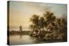 Sunlit Norfolk River Landscape-James Stark-Stretched Canvas