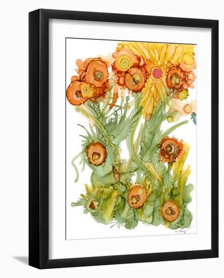 Sunlit Poppies III-Cheryl Baynes-Framed Art Print