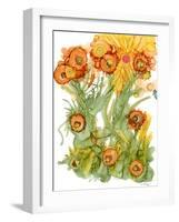 Sunlit Poppies III-Cheryl Baynes-Framed Art Print