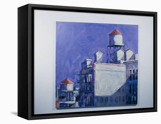 Sunlit Water Towers-Patti Mollica-Framed Stretched Canvas