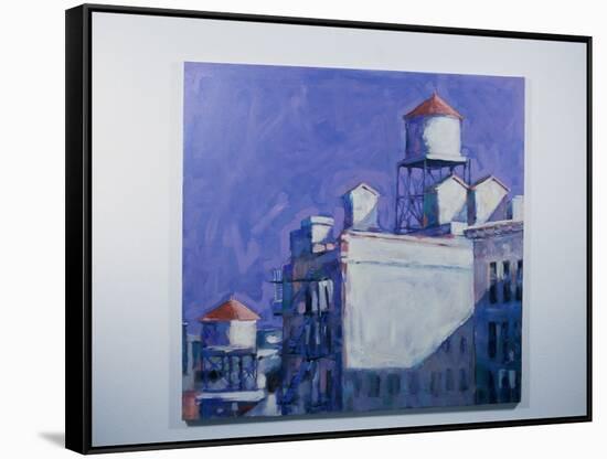 Sunlit Water Towers-Patti Mollica-Framed Stretched Canvas