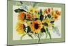 Sunnflowers Mat-Marietta Cohen Art and Design-Mounted Giclee Print