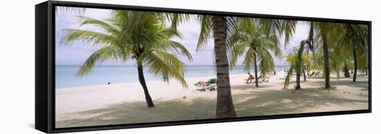 Sunning Tourists on 7-Mile Beach, Negril, Jamaica-null-Framed Stretched Canvas