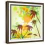 Sunny Beach Watercolor Vector Illustration-Lunetskaya-Framed Premium Giclee Print