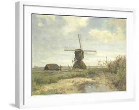 Sunny Day, a Mill to a Waterway, C. 1860-1903-Paul Joseph Constantin Gabriel-Framed Art Print