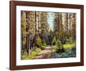 Sunny Forest Road-Ernst Frommhold-Framed Art Print