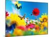 Sunny Garden Of Flowers And Butterflies. Colors Of Spring And Summer-Michal Bednarek-Mounted Photographic Print