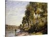 Sunny Morning at Saint Mammes-Alfred Sisley-Stretched Canvas