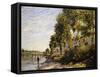 Sunny Morning at Saint Mammes-Alfred Sisley-Framed Stretched Canvas