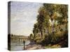 Sunny Morning at Saint Mammes-Alfred Sisley-Stretched Canvas