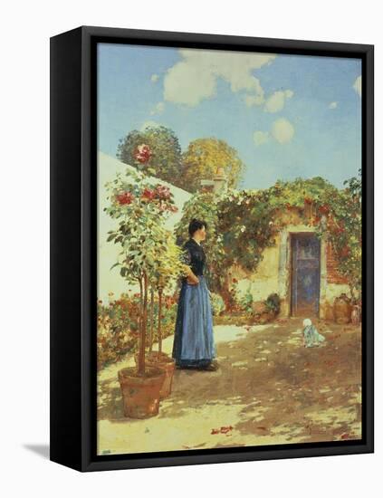 Sunny Morning, Villiers-Le-Bel-Childe Hassam-Framed Stretched Canvas