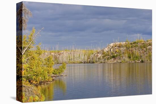 Sunny Rocks in Front of Dark Skies-wildnerdpix-Stretched Canvas