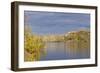 Sunny Rocks in Front of Dark Skies-wildnerdpix-Framed Photographic Print