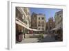 Sunny Square w Church, Pavement Cafes and Small Shops, Island of Corfu, Ionian Island, Greece-James Emmerson-Framed Photographic Print