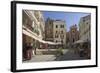 Sunny Square w Church, Pavement Cafes and Small Shops, Island of Corfu, Ionian Island, Greece-James Emmerson-Framed Photographic Print