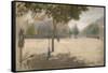 Sunny Square-Giuseppe De Nittis-Framed Stretched Canvas