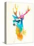 Sunny Stag-Robert Farkas-Stretched Canvas