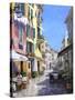 Sunny Street in Portofino-Michael Swanson-Stretched Canvas