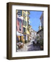 Sunny Street in Portofino-Michael Swanson-Framed Art Print