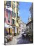 Sunny Street in Portofino-Michael Swanson-Stretched Canvas