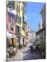 Sunny Street in Portofino-Michael Swanson-Mounted Art Print