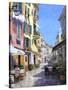 Sunny Street in Portofino-Michael Swanson-Stretched Canvas