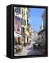 Sunny Street in Portofino-Michael Swanson-Framed Stretched Canvas