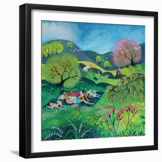 Sunny Sunday Afternoon,2022 (acrylics on paper)-Lisa Graa Jensen-Framed Giclee Print