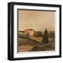 Sunny Tuscan Fields-J^ Clark-Framed Art Print