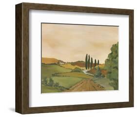 Sunny Tuscan Road-J^ Clark-Framed Giclee Print