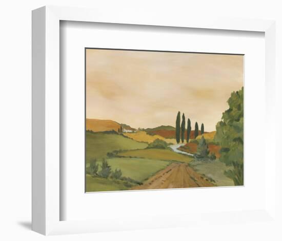 Sunny Tuscan Road-J^ Clark-Framed Giclee Print