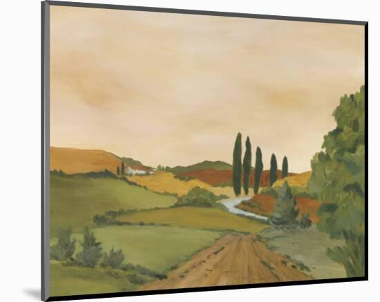 Sunny Tuscan Road-J^ Clark-Mounted Giclee Print