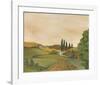 Sunny Tuscan Road-J^ Clark-Framed Giclee Print