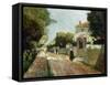 Sunny Village Street; Rue De Village Ensoleillee-Victor Charreton-Framed Stretched Canvas