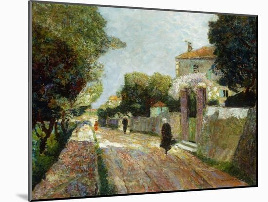 Sunny Village Street-Victor Gabriel Gilbert-Mounted Giclee Print