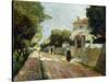 Sunny Village Street-Victor Gabriel Gilbert-Stretched Canvas