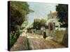 Sunny Village Street-Victor Gabriel Gilbert-Stretched Canvas