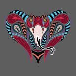 Patterned Colored Head of the Wolf. African / Indian / Totem / Tattoo Design. it May Be Used for De-Sunny Whale-Art Print