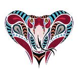 Patterned Colored Head of the Wolf. African / Indian / Totem / Tattoo Design. it May Be Used for De-Sunny Whale-Art Print