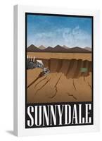 Sunnydale Retro Travel Poster-null-Framed Poster