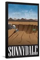 Sunnydale Retro Travel Poster-null-Framed Poster