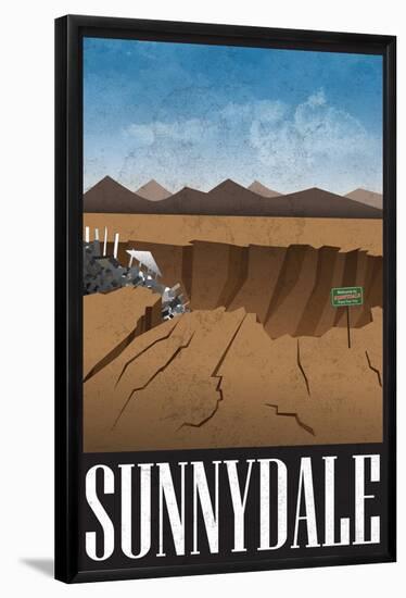 Sunnydale Retro Travel Poster-null-Framed Poster