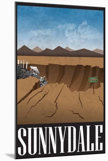 Sunnydale Retro Travel Poster-null-Mounted Poster