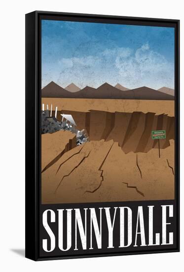 Sunnydale Retro Travel Poster-null-Framed Stretched Canvas